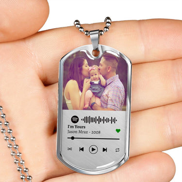 Personalized Our Song Dog Tag Necklace - Love You This Much